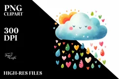 Simple Cloud with Blood and Hearts PNG Product Image 2