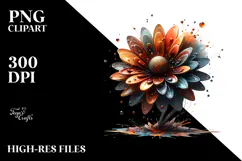 Glossy Sunflower Watercolor Splash PNG Product Image 2