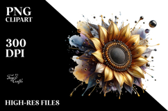 Glossy Sunflower Flower PNG Product Image 2
