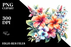 Hawayan Flower Watercolor Abstract PNG Product Image 1
