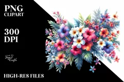 Hawayan Flower Watercolor Abstract PNG Product Image 3