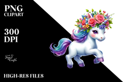 Cute Unicorn Running PNG Product Image 2