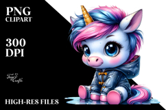 Funny Sitting Unicorn PNG Product Image 2