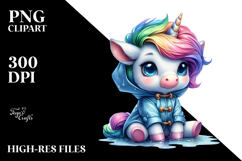 Funny Sitting Unicorn PNG Product Image 2