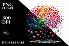 Tree with Hearts Digital Painting PNG Product Image 2