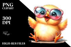 Funny Chick Sitting Sunglasses Clipart Product Image 2