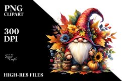 Detailed Vibrant Autumn Gnome, PNG Product Image 1