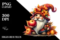 Detailed Vibrant Autumn Gnome PNG Product Image 1