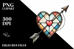Simple Watercolor Stained Hearth Arrow PNG Product Image 2