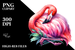 Vibrant Flamingo Sleeping Clipart Product Image 2