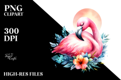 Vibrant Flamingo Sleeping Clipart Product Image 2