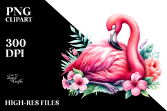 Vibrant Flamingo Sleeping Clipart Product Image 2