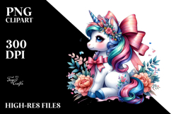 colorful Baby Unicorn with Ribbon Product Image 2
