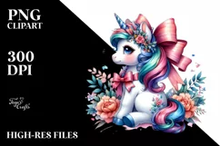 colorful Baby Unicorn with Ribbon Product Image 3