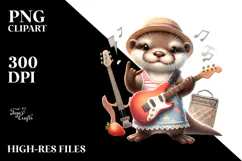 Energetic Baby Otter in Summer PNG Product Image 2