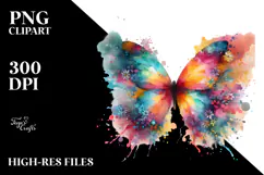 Colorful Butterfly Painting PNG Product Image 2