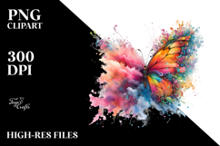 Colorful Butterfly Painting PNG Product Image 2