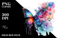 Colorful Butterfly Painting PNG Product Image 2