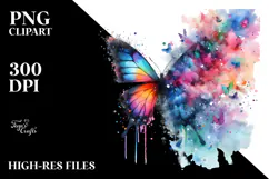 Colorful Butterfly Painting PNG Product Image 2
