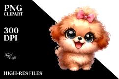 Baby Cartoon Bichpoo with Big Eyes PNG Product Image 2
