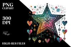 Colorful Boho Star Digital Painting PNG Product Image 2