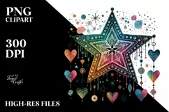Colorful Boho Star Digital Painting PNG Product Image 2