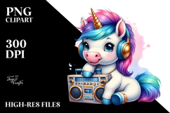 colorful Baby Unicorn with Boombox Product Image 2