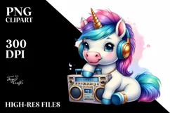 colorful Baby Unicorn with Boombox Product Image 3