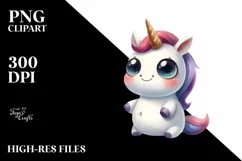 Funny Expressive Unicorn Baby PNG Product Image 1