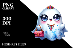 Funny Cute Ghost with es, Transparent PNG Product Image 2