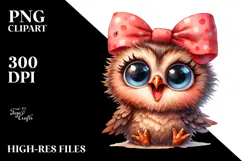 Funny Baby Owl Portrait Sticker Clipart Product Image 2