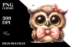 Funny Baby Owl Portrait Sticker Clipart Product Image 2