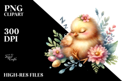 Sleeping Baby Chicken Whimsical PNG Product Image 2