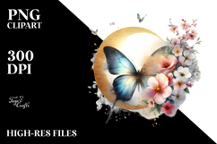 Butterfly made of Spring Flowers PNG Product Image 2