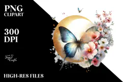 Butterfly made of Spring Flowers PNG Product Image 2