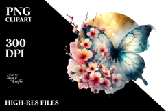 Butterfly made of Spring Flowers PNG Product Image 2
