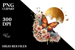 Butterfly made of Spring Flowers PNG Product Image 2