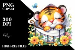 Sleeping Baby Tiger Cradle | Sublimation | Clipart Product Image 3