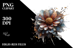 Abstract Zinnia Made of , Watercolor PNG Product Image 2