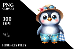 Funny Beach Penguin | Sublimation | Clipart Product Image 2