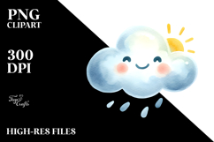 Simple Smiling Cloud PNG Product Image 2