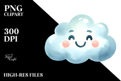 Simple Smiling Cloud PNG Product Image 2