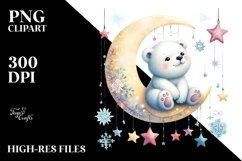 Winter Polar Baby Watercolor PNG Product Image 1
