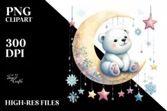 Winter Polar Baby Watercolor PNG Product Image 1
