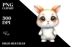 Expressive Cute Baby Rabbit Clipart Product Image 3