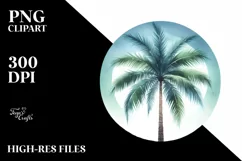Watercolor Palm Tree, USA | Sublimation | Clipart Product Image 1