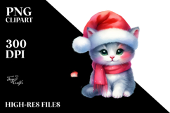 Vibrant Cat with Santa Hat Product Image 2