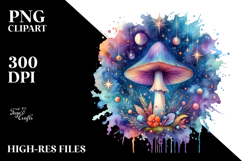 Vibrant Celestial Mushroom Tarot, PNG Product Image 2
