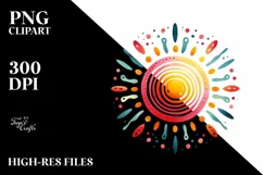 Colorful Vibrant Sun | Sublimation Clipart Product Image 3