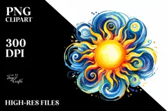 Vibrant Sun Simple Watercolor | Sublimation Clipart Product Image 3